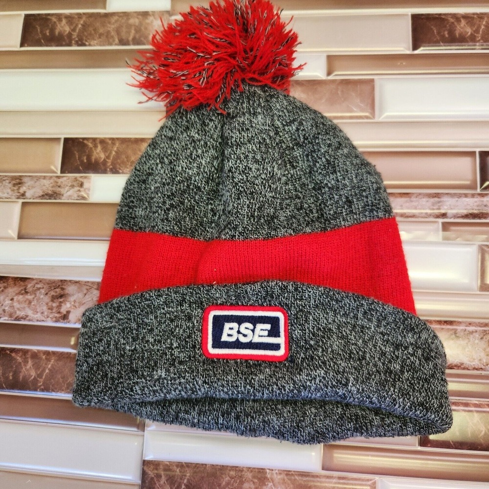 Paramount Apparel BSE Stocking Cap 100% Acrylic One Size Fits All Gray Red